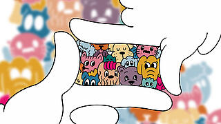 bunte Comiczeichnung von Hunden