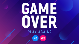 Schrift "Game Over" vor lila Hintergrund